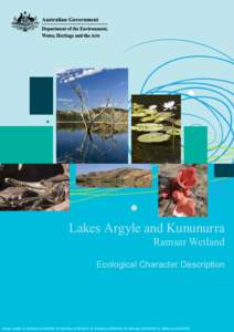 Lakes Argyle and Kununurra  Ramsar Wetland Ecological Character Description