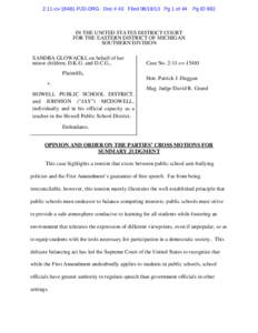 2:11-cvPJD-DRG Doc # 43 FiledPg 1 of 44  Pg ID 982 IN THE UNITED STATES DISTRICT COURT FOR THE EASTERN DISTRICT OF MICHIGAN