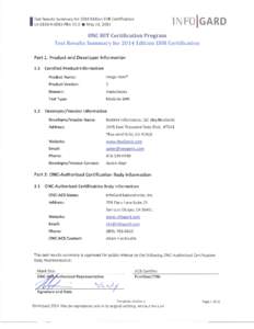 I  lNFO IGARD Test Results Summary for 2014 Edition EHR CertificationR-0013-PRA Vl.O • May 21, 2014