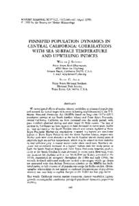 PINNIPED POPULATION DYNAMICS IN CENTRAL CALIFORNIA: CORRELATIONS WITH SEA SURFACE TEMPERATURE AND UPWELLING INDICES