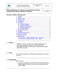 ORA-WIDE PROCEDURE  DOCUMENT NUMBER FMD-16  PAGE 1 OF 8