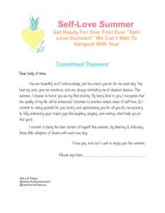Self-Love Summer Get Ready For Your First Ever 