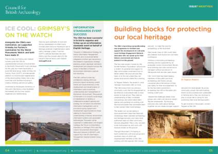 ISSUETWENTYSIX  ICE COOL: GRIMSBY’S ON THE WATCH heritage potential. Implementation starts