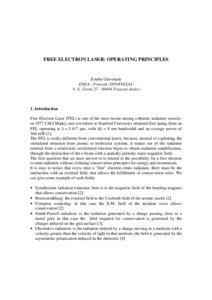 FREE ELECTRON LASER: OPERATING PRINCIPLES  Emilio Giovenale