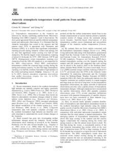 Meteorology / Ozone depletion / Temperature record / Global warming / Climate of Antarctica / Climate change / Polar vortex / Climate of the Arctic / Satellite temperature measurements / Atmospheric sciences / Climate history / Earth