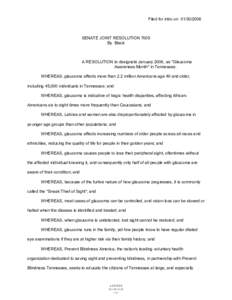 Filed for intro on[removed]SENATE JOINT RESOLUTION 7005 By Black  A RESOLUTION to designate January 2006, as 