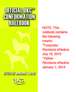 NOTE: This rulebook contains the following inserts: *Turquoise Revisions effective July 18, 2013
