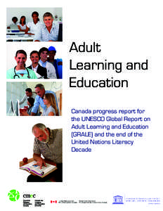 Adult Learning and Education Canada progress report for the UNESCO Global Report on Adult Learning and Education
