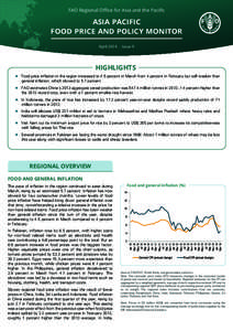 FAO Regional Office for Asia and the Pacific  ASIA PACIFIC FOOD PRICE AND POLICY MONITOR April[removed]Issue 9