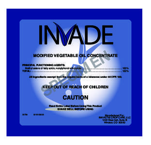 IN ADE N E MODIFIED VEGETABLE OIL CONCENTRATE