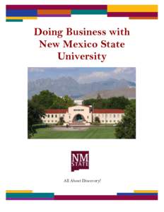 Doing Business with New Mexico State University All About Discovery!