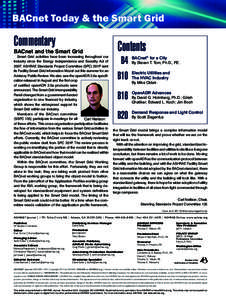 BACnet Today & the Smart Grid A Supplement to ASHRAE Journal • November 2011 Commentary  BACnet and the Smart Grid