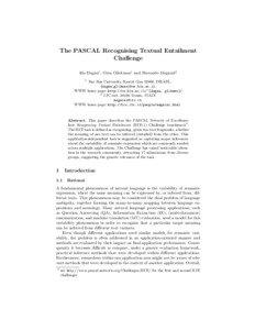 Logical consequence / Natural language processing / Pragmatics / Statistical inference / Textual entailment / Computational linguistics / Inference / Entailment / Implicature / Logic / Science / Statistics