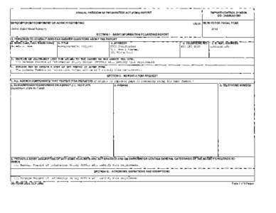 ANNUAL FREEDOM OF INFORMATION ACT (FOIA) REPORT  REPORT CONTROL SYMBOL DD- DA&M(A[removed]SUBCOMPONENTICOMPONENT OR AGENCY REPORTING