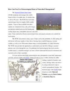 How Can You Use Meteorological Data in Watershed Management