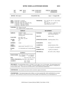 NITRIC OXIDE and NITROGEN DIOXIDE  NO NO2  MW: 30.01