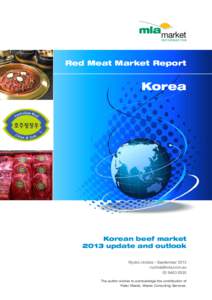 Red Meat Market Report  Korea Korean beef market 2013 update and outlook