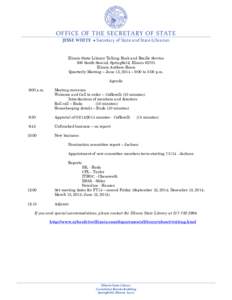 Talking Book and Braille Service Advisory Committee Meeting Agenda June 13, 2014