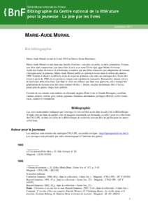 Marie-Aude Murail, une bio-bibliographie - Septembre 2011