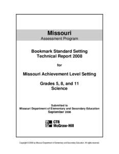 Missouri Department of Elementary and Secondary Education / National Assessment of Educational Progress / No Child Left Behind Act / CTB/McGraw-Hill / Missouri / TerraNova / Education / United States / Education in Missouri