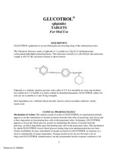 GLUCOTROL®  (glipizide) TABLETS