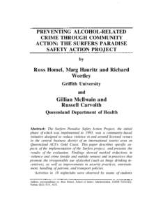 PREVENTING ALCOHOL-RELATED CRIME THROUGH COMMUNITY ACTION: THE SURFERS PARADISE SAFETY ACTION PROJECT by