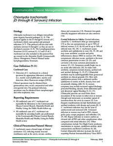 Communicable Disease Management Protocol  Chlamydia trachomatis (D through K Serovars) Infection Communicable Disease Control Branch