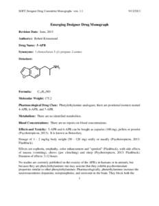 SOFT Designer Drug Committee Monographs vers[removed]Emerging Designer Drug Monograph Revision Date: June, 2013