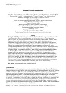 GODAE Final Symposium  Asia and Oceania Applications Jiang Zhu1, Toshiyuki Awaji2, Gary B. Brassington3, Norihisa Usuii4, Naoki Hirose5, Young Ho Kim6, Qinzheng Liu7, Jun She8, Yasumasa Miyazawa9, Tatsuro Watanabe10, and