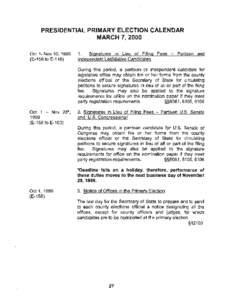 March 7, [removed]Primary Election Calendar
