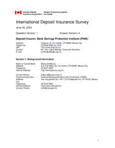 Canada Deposit Insurance Corporation Société d’assurance-dépôts du Canada