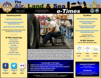 The official e-newsletter of the Joint Base McGuire-Dix-Lakehurst Public Affairs Office Aug. 21, 2014 Vol. 8, No. 34