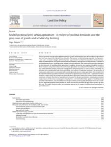 Multifunctional peri-urban agricultureâ€”A review of societal demands and the provision of goods and services by farming