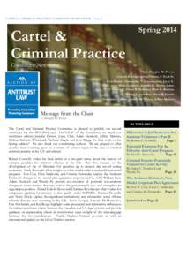 Cartel & Criminal Practice Newsletter - Spring 2014