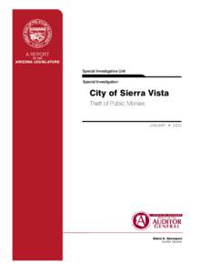 A REPORT TO THE ARIZONA LEGISLATURE  Special Investigative Unit
