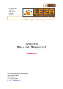 Handleiding Mplus Multi Management Sneltoetsen Leza Horeca & Winkel Management Van Dedemstraat 6