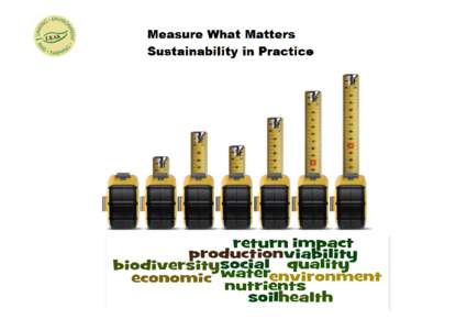 Measuring What Matters Sustainability in Practice • The big picture – the need • Big targets – small measurements, what does  success look like • Measuring change – the LEAF Audit