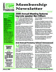 Membership Newsletter Vol. 5, No. 4 Vermont Woodlands Association 2007 Officers and