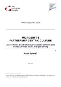 Partnership / U.S. Department of State Global Partnership Initiative / International Business Leaders Forum / Business / Microsoft