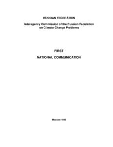 Russian Federation 1st national communication