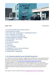 Nyhedsbrev  NYHEDSBREV Uge 40 – 2015