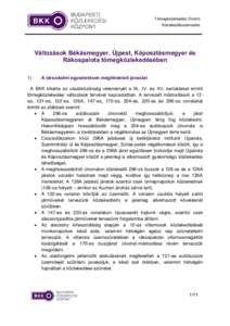 Tömegközlekedés Divízió Közlekedésszervezés Változások Békásmegyer, Újpest, Káposztásmegyer és Rákospalota tömegközlekedésében 1)