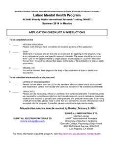 Microsoft Word - USC_MHIRT_Application Checklist 2013 Template.doc