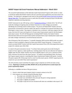 Grants / Airport Improvement Program / Washington State Department of Transportation / Airport / Federal grants in the United States / Transportation in the United States / Public economics / United States / Federal Aviation Administration / Federal assistance in the United States / National Plan of Integrated Airport Systems