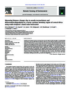 Remote Sensing of Environment–2873  Contents lists available at ScienceDirect Remote Sensing of Environment j o u r n a l h o m e p a g e : w w w. e l s ev i e r. c o m / l o c a t e / r s e