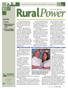 A newsletter for and about Kansas Electric Cooperatives  RuralPower Vol . L XII, No. 7 June 8, 2012  Inside