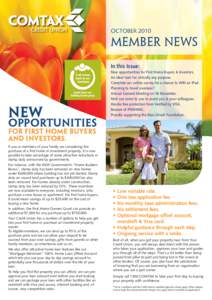 OCTOBER[removed]MEMBER NEWS In this Issue:  New