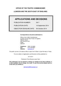 Applications and decisions 18 September 2014