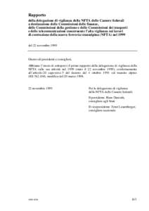 Documentazione Rapporti Delegazioni DVN Delegazione di vigilanza della NFTA Rapporto del 22 novembre 1999
