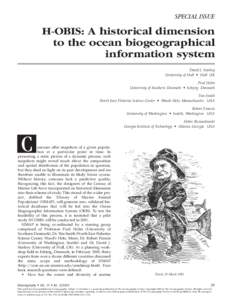 Biogeography / Zoology / Census of Marine Life / Ocean Biogeographic Information System / Hydrology / Oceanography / David Starkey / Biology / Ecology / Marine biology